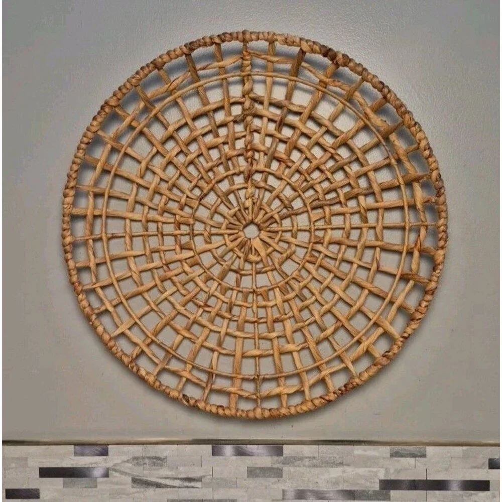 Water Hycinth Handmade Rattan Basket Boho Style Decor 19